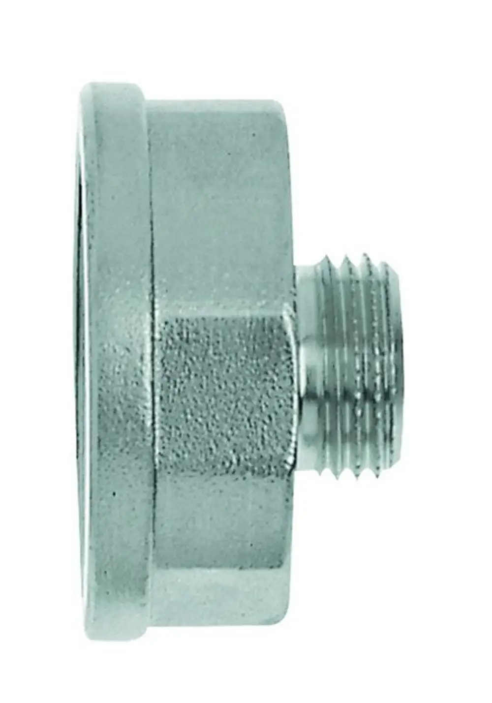 Messing Reduzierstück mit einem gewundenen Außengewinde. Es dient der Verbindung von Rohrsystemen. Hergestellt von IMI Hydronic Engineering.